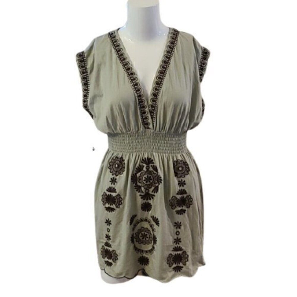 [BCBG MaxAzria] Plunging V-neck Boho Dress - Size XS